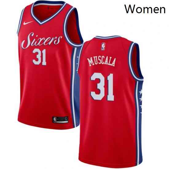 Womens Nike Philadelphia 76ers 31 Mike Muscala Swingman Red NBA Jersey Statement Edition